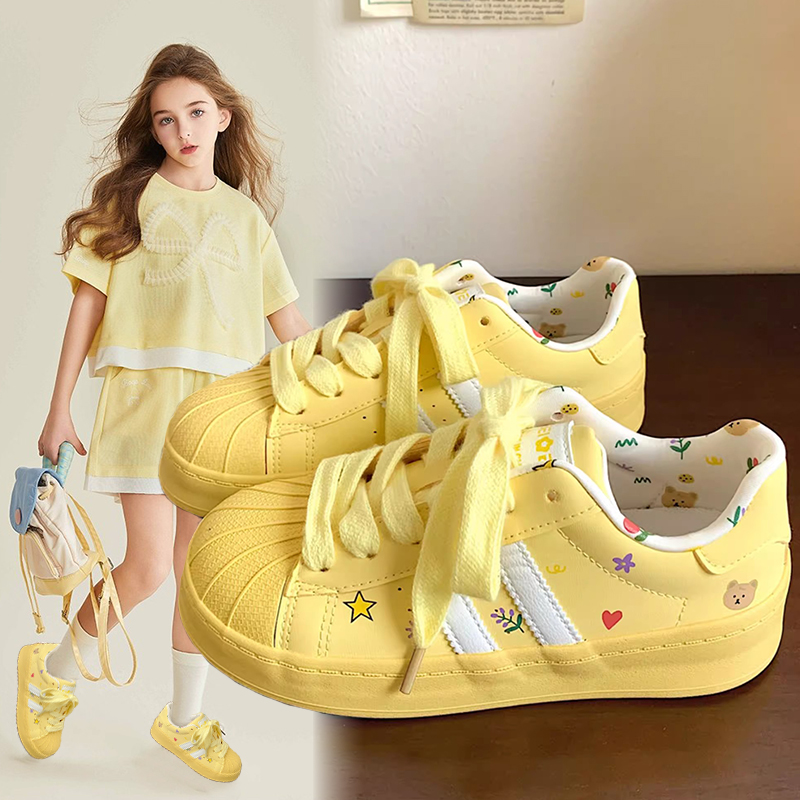 Women'S Yellow Fashion Sneakers - Çocuk Spor Ayakkabıları 2025 Sonbahar Modası