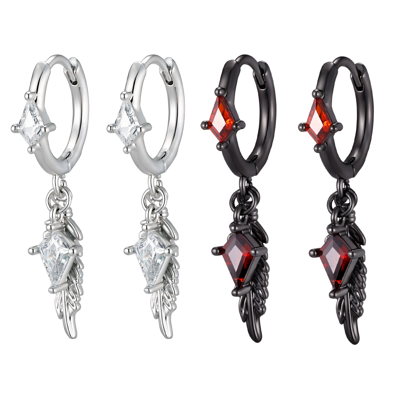 Women'S Fashion Edgy - Kanat Şeklinde CZ Salkım Küpe Kadınlar