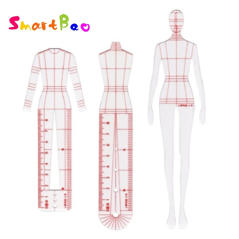 Women Fashion Figure Template - Kadın moda çizim cetvel figürü çizim