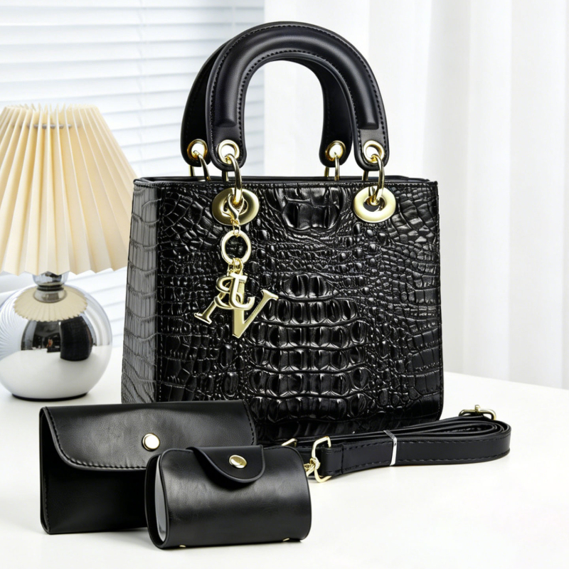 Women Fashion Handbags - 3 parçalı kadın çanta seti, küçük