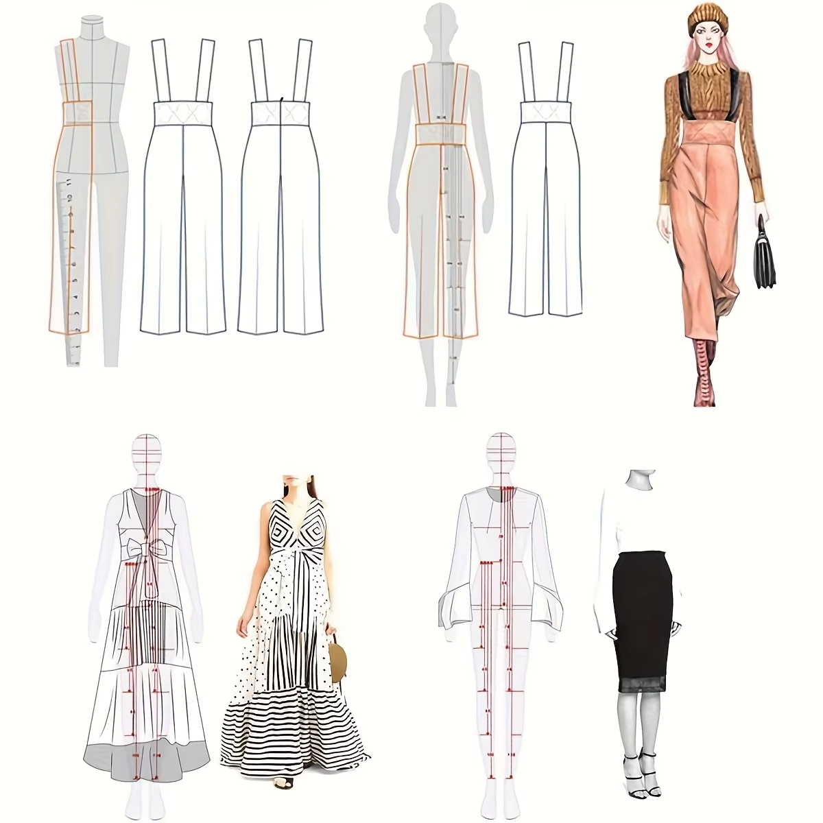 1 Set Kadın Moda Çizim Cetveli - Women Fashion Figure Template incelemesi ve fiyatı