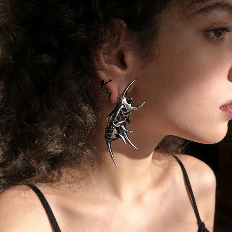 Edgy Demon Horn Kafatası Küpel - Women'S Fashion Edgy incelemesi ve fiyatı