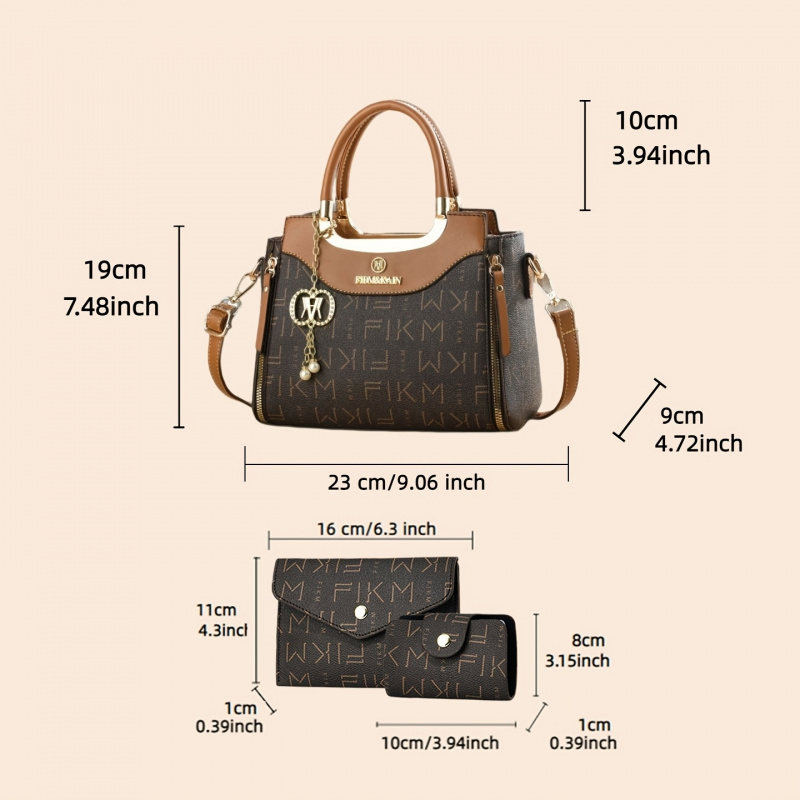 3 parçalı hafif lüks baskılı h - Women Fashion Handbags incelemesi ve fiyatı
