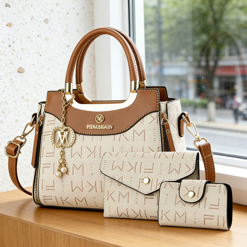 3 parçalı hafif lüks baskılı h - Women Fashion Handbags incelemesi ve fiyatı