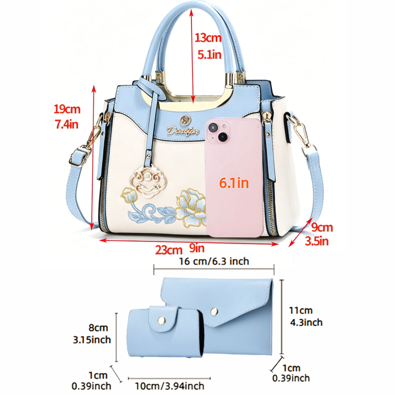 3 parçalı yüksek kaliteli işle - Women Fashion Handbags incelemesi ve fiyatı