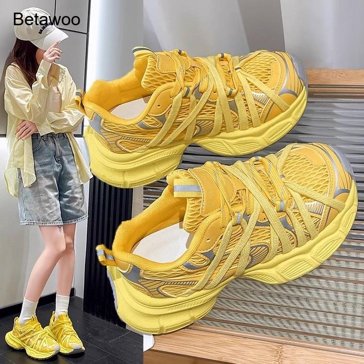 Kadın Modası Fileli Platform K - Women'S Yellow Fashion Sneakers incelemesi ve fiyatı