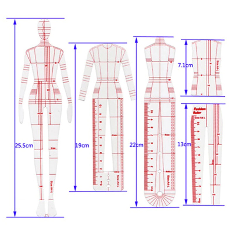 1 Set Kadın Moda Çizim Cetveli - Women Fashion Figure Template incelemesi ve fiyatı
