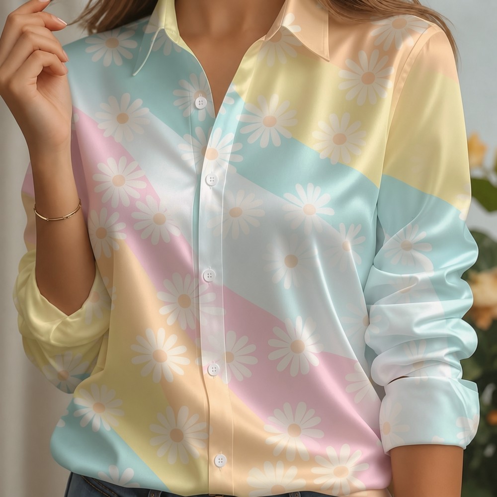 Kadın Saten Yaka Gömlek Pastel - Women'S Fashion Trends incelemesi ve fiyatı