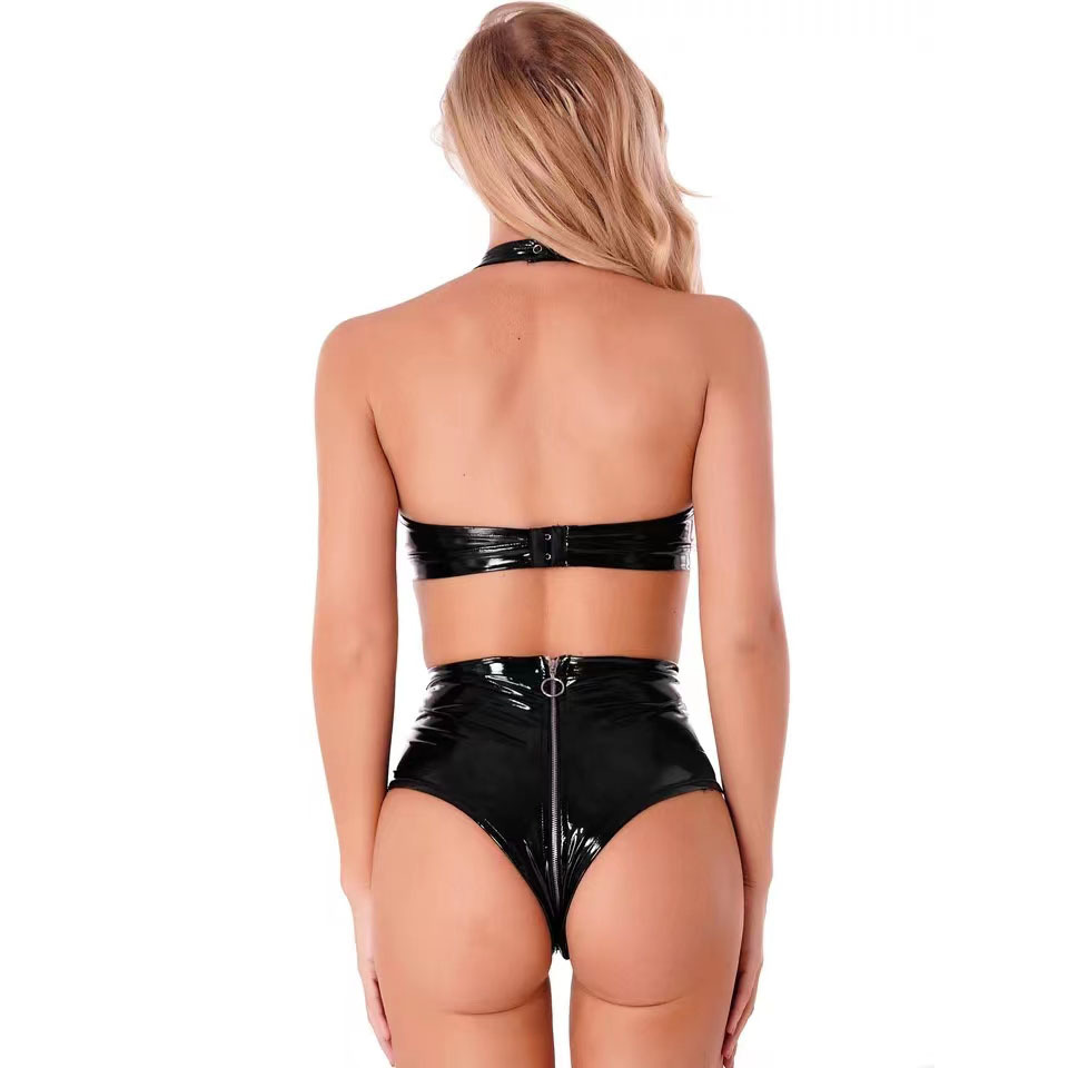 Seksi Siyah Parlak Pu Lateks D - Corset Top Boned incelemesi ve fiyatı